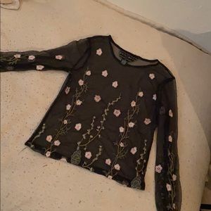 See through long sleeve shirt